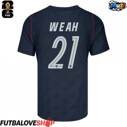 Dres Spojené štáty Timothy Weah #21 Preč MS 2026 Krátky Rukáv